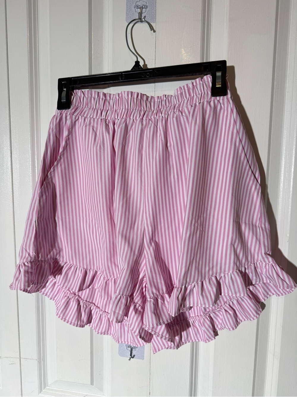 Pink Stripe Ruffle-Trim Button-Front Pajama Set - Picture 4 of 4